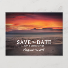 Chic Destination Sunset Beach Bewaar de datum Aankondigingskaart