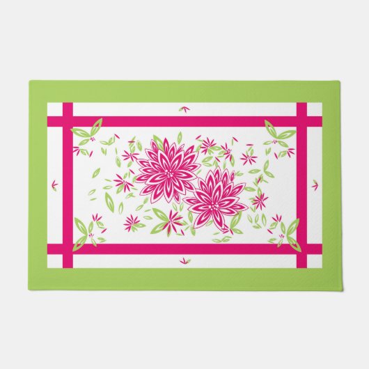 CHIC DEUR MAT_  561 HOT PINK/60 GROENE STROOM DEURMAT (Voorkant)