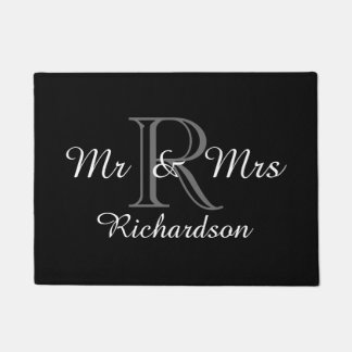 CHIC DEUR MAT_"Mr & Mrs."_NAME/MONOGRAM Deurmat