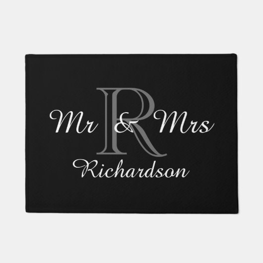 CHIC DEUR MAT_"Mr & Mrs."_NAME/MONOGRAM Deurmat (Voorkant)