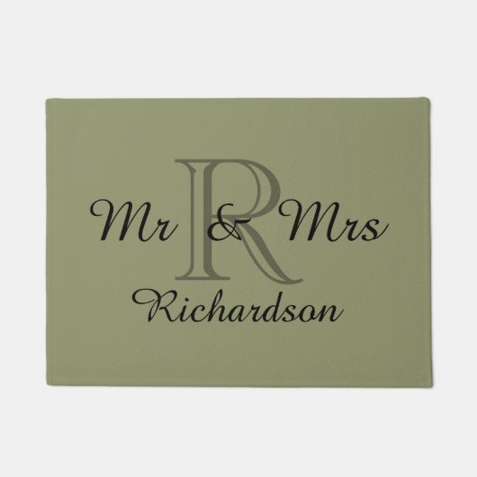 CHIC DEUR MAT_"Mr & Mrs."_NAME/MONOGRAM Deurmat (Voorkant)