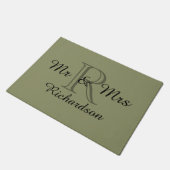 CHIC DEUR MAT_"Mr & Mrs."_NAME/MONOGRAM Deurmat (Schuin)