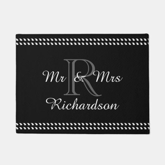 CHIC DEUR MAT_"Mr & Mrs."_NAME/MONOGRAM Deurmat (Voorkant)