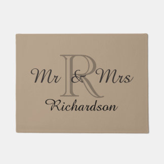 CHIC DEUR MAT_"Mr & Mrs."_NAME/MONOGRAM Deurmat