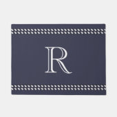 CHIC DEUR MAT_WHITE MONOGRAM OP NAVY DEURMAT (Voorkant)