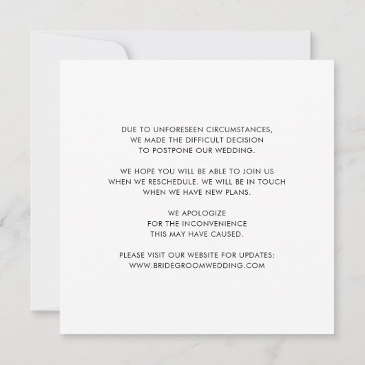 Chic Dezelfde Liefde Nieuwe Plannen Wijziging Datu Aankondiging (Achterkant)