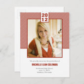 Chic Diagonals Afstuderen Aankondiging/Uitnodiging Uitnodiging Briefkaart (Voorkant / Achterkant)