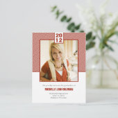 Chic Diagonals Afstuderen Aankondiging/Uitnodiging Uitnodiging Briefkaart (Staand voorkant)