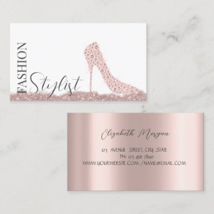 Chic Diamanten Hoge Hakken Roze Goud Visitekaartje