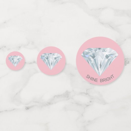 Chic Diamond edelstenen op lichte Rozen gouden taf Confetti (Achterkanten)