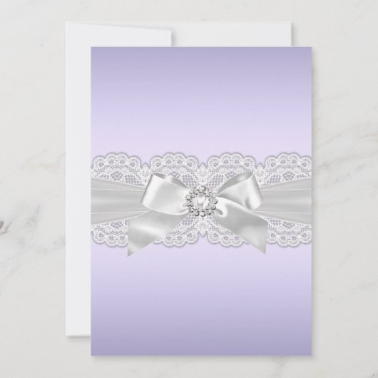 Chic Diamond Lace Paars Baptism Invite Kaart (Achterkant)
