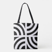 Chic Diamond Pattern Canvas tas met zwarte handgre (Achterkant)