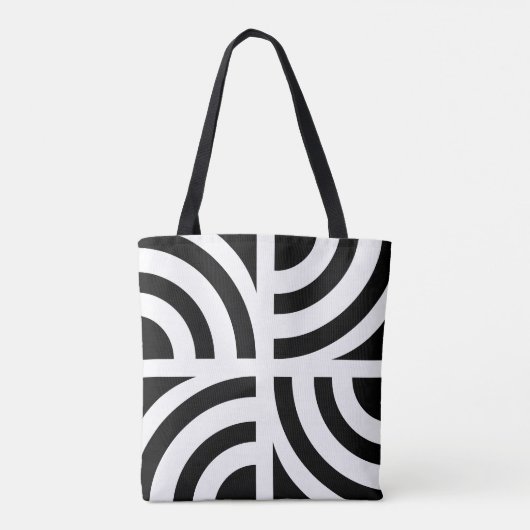 Chic Diamond Pattern Canvas tas met zwarte handgre (Achterkant)