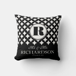 Chic Diamond Pattern Couple Mr en Mrs. Kussen