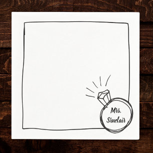 Chic Diamond Ring Vrijgezellenfeest & Bachelorette Servet