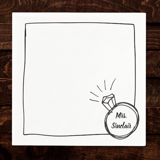 Chic Diamond Ring Vrijgezellenfeest & Bachelorette Servet