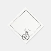 Chic Diamond Ring Vrijgezellenfeest & Bachelorette Servet (Hoek)