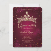 Chic Diamonds Crown Burgundy Quinceañera Kaart (Voorkant)