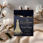 Chic Diamonds Dress, Gold Tiara, Black Glitter Kaart