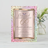 Chic Diamonds Holographic Wedding Jubileum Invi Kaart (Staand voorkant)