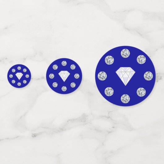 Chic Diamonds op Royal Blue Table Confetti (Voorkanten)