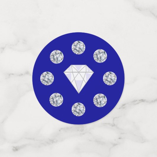 Chic Diamonds op Royal Blue Table Confetti (Kleine voorkant)