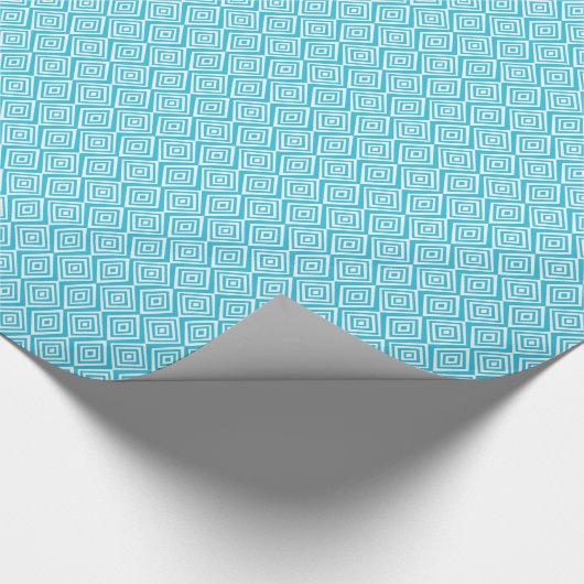 Chic Diamonds Pattern | Turkoois Cadeaupapier (Hoek)