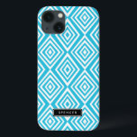 Chic Diamonds Pattern | Turquoise gepersonaliseerd Case-Mate iPhone Case<br><div class="desc">Het moderne en stijlvolle iPad mini-hoesje heeft een turquoise en witte diamantpatroon. Dit hoesje is volledig aanpasbaar. Andere kleuren en soortgelijke items zijn beschikbaar.</div>