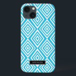 Chic Diamonds Pattern | Turquoise gepersonaliseerd Case-Mate iPhone Case<br><div class="desc">Het moderne en stijlvolle iPad mini-hoesje heeft een turquoise en witte diamantpatroon. Dit hoesje is volledig aanpasbaar. Andere kleuren en soortgelijke items zijn beschikbaar.</div>