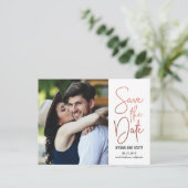 Chic die EDITABLE KLEUR schrijft sparen het Briefk Aankondigingskaart (Staand voorkant)