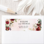 Chic diep rood merlot goud geometrische bruiloft etiket (Insitu)