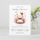 Chic digitaal Beer Baby shower Kaart (Staand voorkant)
