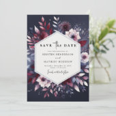 Chic Digital Bourgogne bruiloft Save The Date (Staand voorkant)