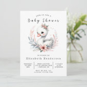 Chic Digital Swan Baby shower Kaart (Staand voorkant)