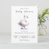 Chic Digital Swan Baby shower Kaart (Staand voorkant)