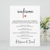 Chic Digital Wedding Itinerary Agenda Aankondiging (Staand voorkant)