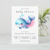 Chic Digital Whale Baby shower Kaart (Staand voorkant)