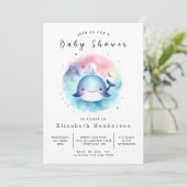 Chic Digital Whale Baby shower Kaart (Staand voorkant)
