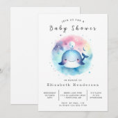 Chic Digital Whale Baby shower Kaart (Voorkant / Achterkant)