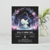 Chic Dino Triceratops Verjaardag Kaart (Staand voorkant)