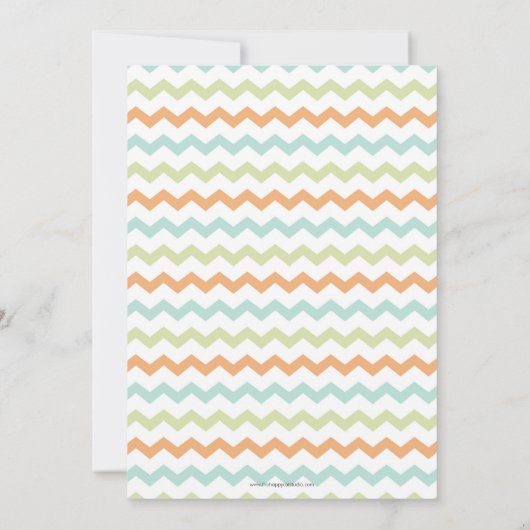 Chic Dinosaur Boy Baby shower Greenery Chevron Kaart (Achterkant)