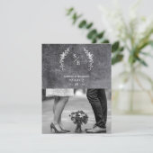 Chic Dirty Alternative Photo Chalkboard Wedding Bedankkaart (Staand voorkant)