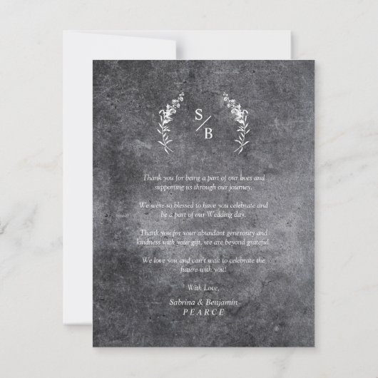 Chic Dirty Alternative Photo Chalkboard Wedding Bedankkaart (Achterkant)