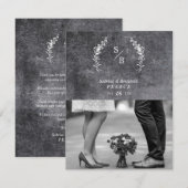 Chic Dirty Alternative Photo Chalkboard Wedding Bedankkaart (Voorkant / Achterkant)