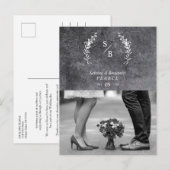 Chic Dirty Alternative Photo Chalkboard Wedding Briefkaart (Voorkant / Achterkant)
