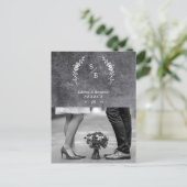 Chic Dirty Alternative Photo Chalkboard Wedding Briefkaart (Staand voorkant)