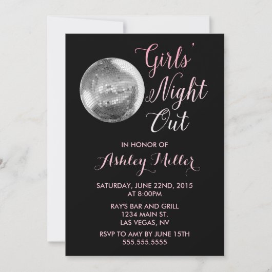 Chic Disco Ball Bachelorette Party Uitnodiging (Voorkant)