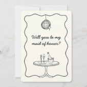 Chic Disco Hand getrokken Maid of Honor Voorstel K Kaart (Voorkant)