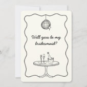 Chic Disco Handgeschreven bruidsmeisje voorstel Ka Kaart (Voorkant)