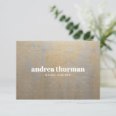 Chic Distress Grey Satin Gold Gift Kaart (Staand voorkant)